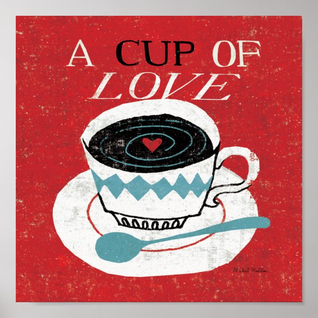 Vintager Desktop - Kaffee Poster (Vorne)