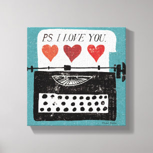 Vintager Desktop - Schreibmaschine Leinwanddruck