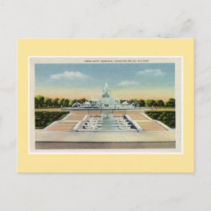 Vintager Detroit Belle Isle Memorial Postkarte