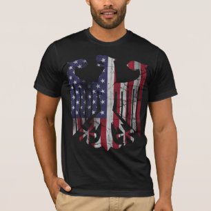 Vintager deutscher amerikanischer Erbflaggen-Adler T-Shirt