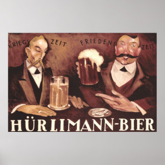 Vintager deutscher Bier Bar Pub Art Poster Hurlima
