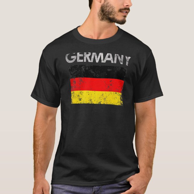 Vintager deutscher Flaggenpreis T-Shirt (Vorderseite)