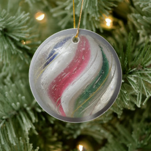 Vintager deutscher Handmarmor Keramik Ornament