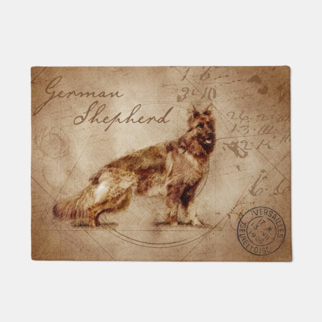 Vintager deutscher Hirtenpferd. Fußmatte (Vorderseite)