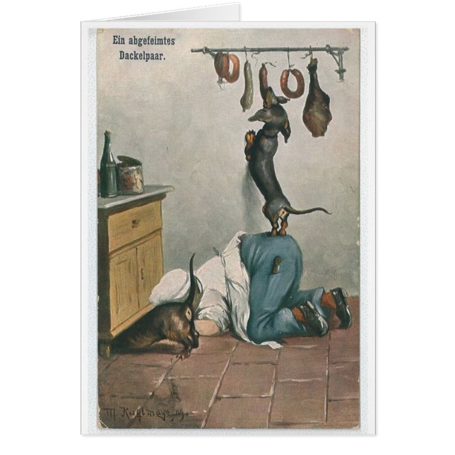 Vintager Deutscher - Paare der heiklen Dackeln, (Vorne)