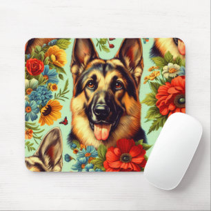 Vintager deutscher Schäferhund Mousepad