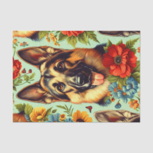 Vintager deutscher Schäferhund Seidenpapier