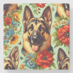 Vintager deutscher Schäferhund Steinuntersetzer