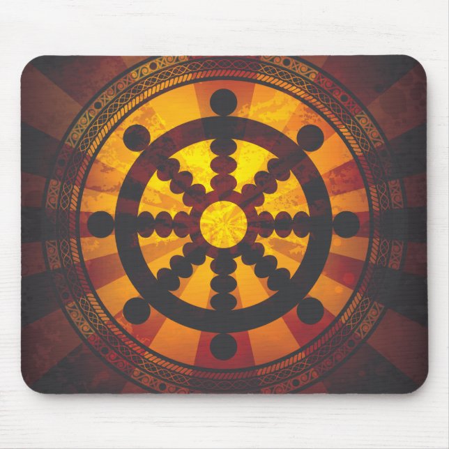 Vintager Dharma Rad-Druck Mousepad (Vorne)