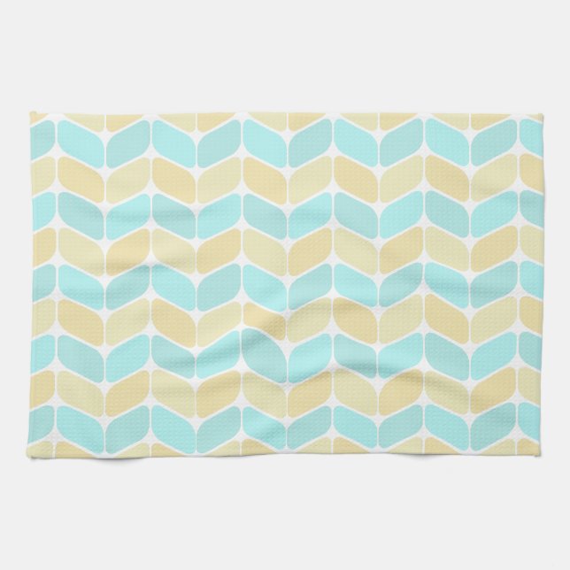Vintager Diagonal-Rechtecke Sandy Beach Geschirrtuch (Horizontal)