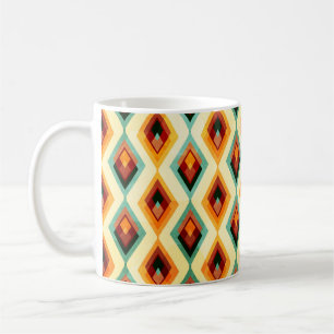 Vintager Diamant Raster Nahtloses Muster Kaffeetasse