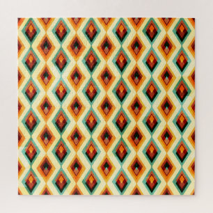 Vintager Diamant Raster Nahtloses Muster Puzzle