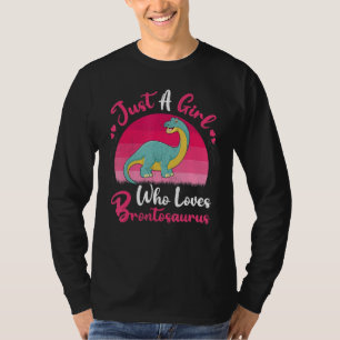 Vintager Dinosaurier nur ein Mädchen, das Brontosa T-Shirt