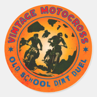 VINTAGER DIRT BIKE RACE RUNDER AUFKLEBER
