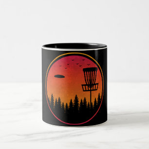 Vintager Disk Golf Frolf Frisbee Player Retro Zweifarbige Tasse