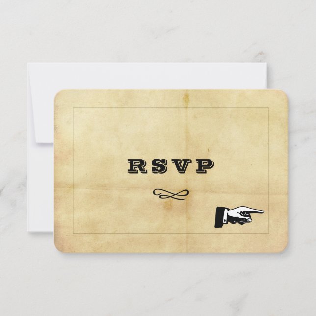 Vintager Distanzstil RSVP Karte (Vorderseite)