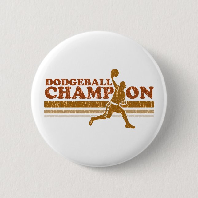 Vintager Dodgeball-Champion Button (Vorderseite)