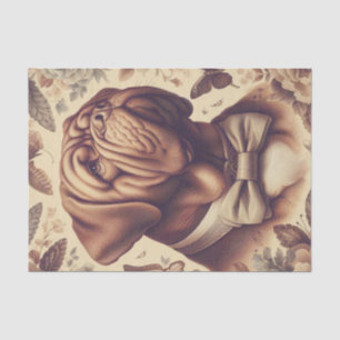 Vintager Dogue de Bordeaux Illustration Seidenpapier