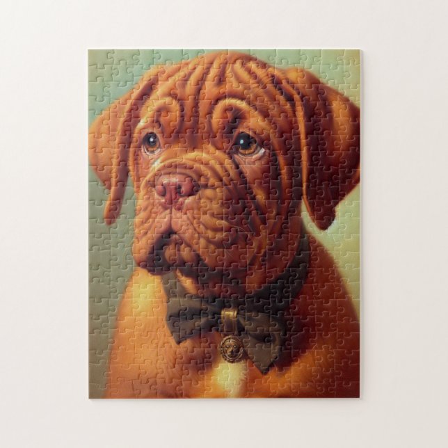 Vintager Dogue de Bordeaux Malerei Puzzle (Vertikal)