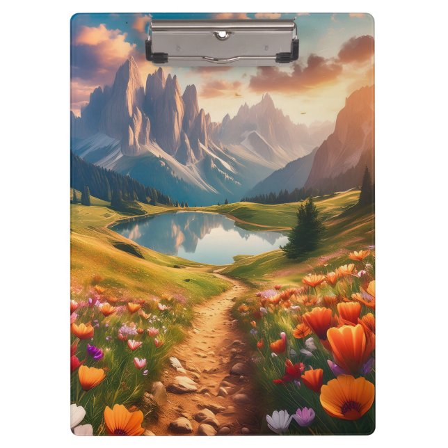 Vintager Dolomiten-See Klemmbrett (Vorderseite)