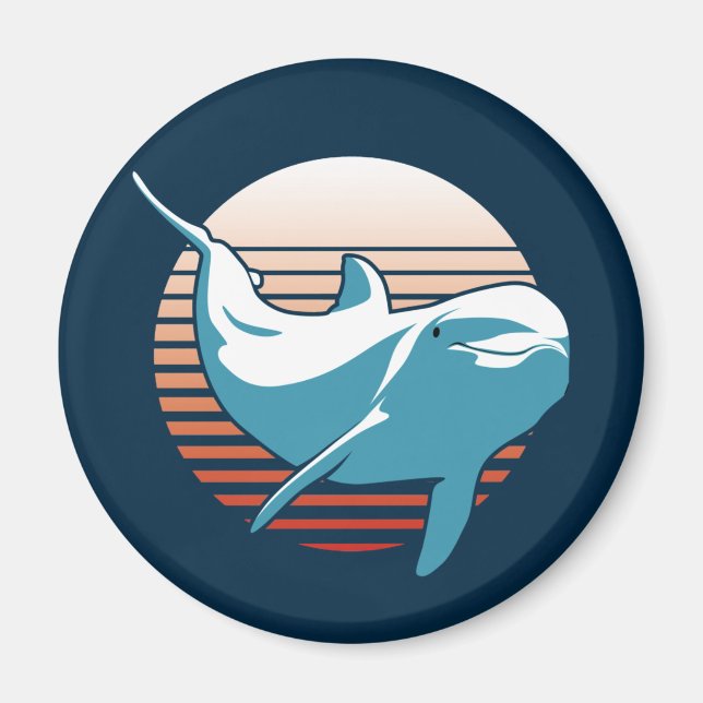 Vintager Dolphin-T - Shirt Magnet (Vorne)