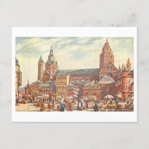 Vintager Dom/Kathedrale Mainz Deutschland Postkarte
