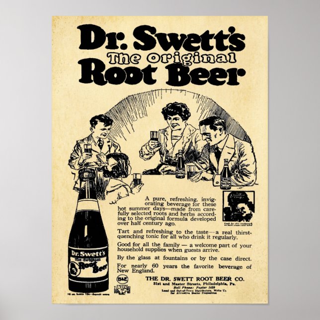 Vintager Dr. Swetts Root Beer Druck Poster (Vorne)