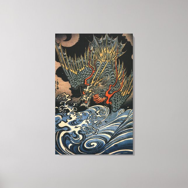 Vintager Drache auf See Leinwanddruck (Vorderseite)