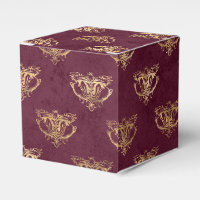Vintager Drache aus Burgund und Gold