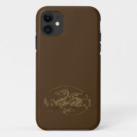 Vintager Drache aus der alten Welt auf Deep Brown