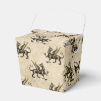 Vintager Drache aus Schwarz und Gold