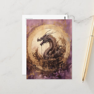 Vintager Drache Postkarte