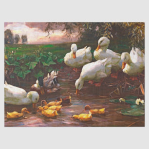 Vintager Drachen mit weißen Enten und gelben Enten Seidenpapier
