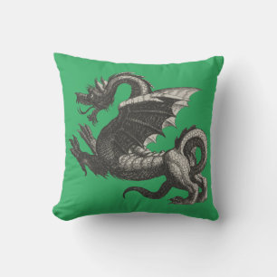 Vintager Drachenwirbel Kissen