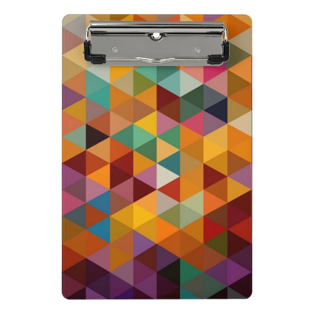 Vintager Dreieck-Muster-Hintergrund Mini Klemmbrett (Vorderseite)