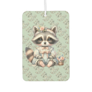 Vintager Dressierter Cottailcore Raccoon Pasta Autolufterfrischer