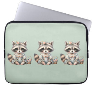 Vintager Dressierter Cottailcore Raccoon Pasta Laptopschutzhülle