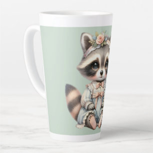 Vintager Dressierter Cottailcore Raccoon Pasta Milchtasse