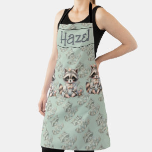Vintager Dressierter Cottailcore Raccoon Pasta Schürze