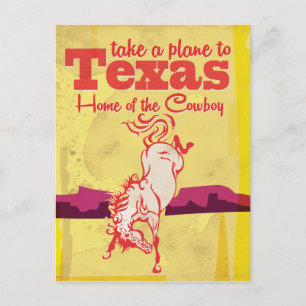 Vintager Druck auf Texas Travel Poster Postkarte