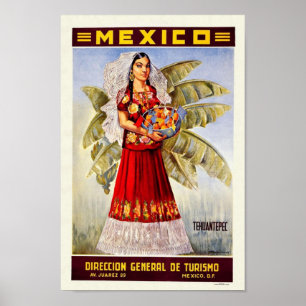 Vintager Druck Mexikos Poster