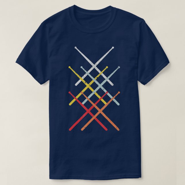 Vintager Drummer Retro Drum Sticks Geschenk T-Shirt (Design vorne)