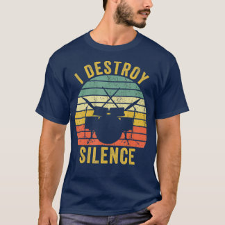 Vintager Drummer zerstört Stille Funny Drums Gesch T-Shirt