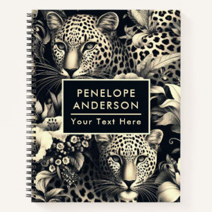 Vintager Dschungel Jaguar Notizbuch