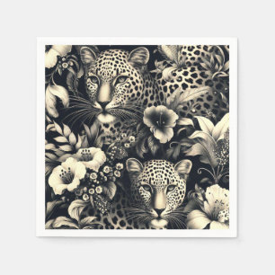 Vintager Dschungel Jaguar Serviette