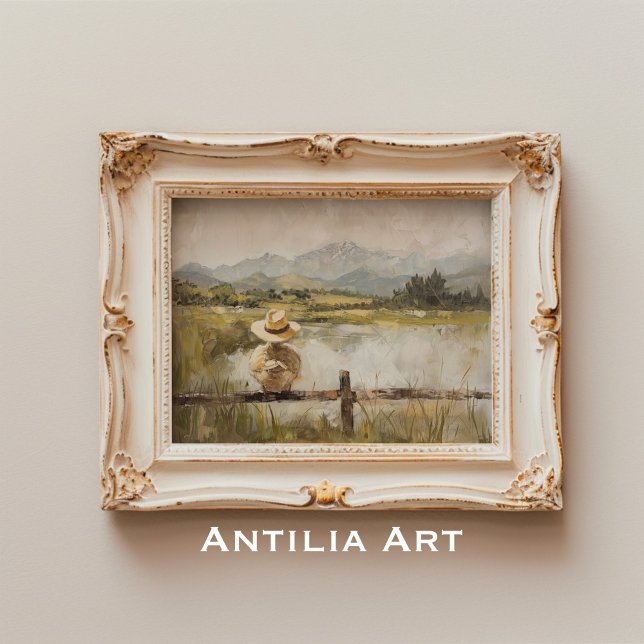 Vintager Duckling-Maler Rustikaler Landuckteich Poster (Von Creator hochgeladen)