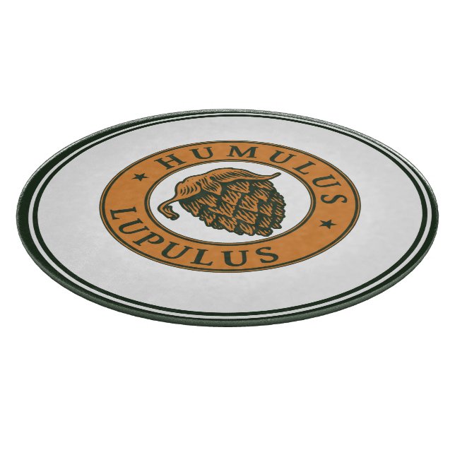 Vintager dunkelgrüner Braun-Hop-Bierbraun-Tinte Ar Schneidebrett (Ecke)