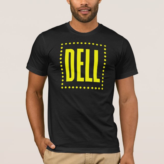 Vintager dunkler Dell Logo-T - Shirt (gelbes Logo) (Vorderseite)