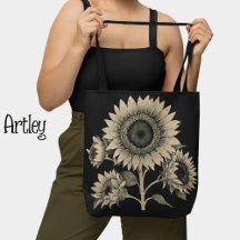 Vintager dunkler Stil Schwarz-weiße Sonnenblume Bo