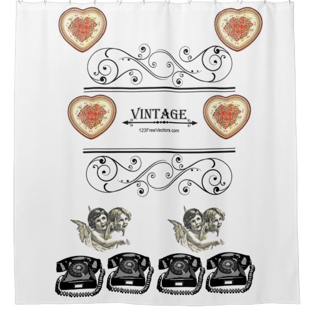 Vintager Duschvorhang (Vorderseite)